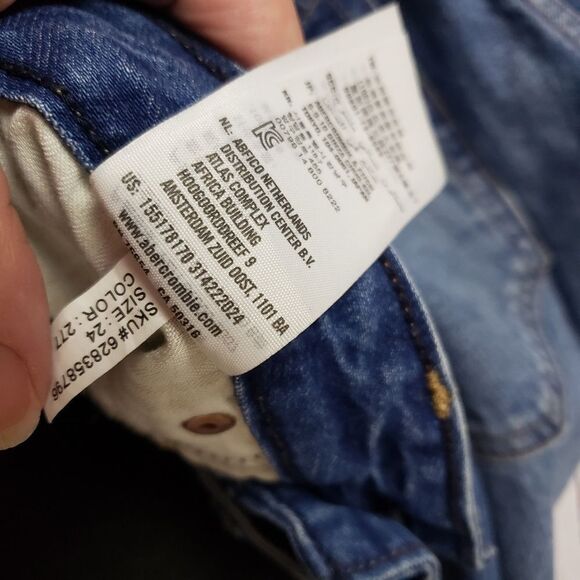 Abercrombie & Fitch Ames slim boyfriend distressed ripped jeans size 24 - Picture 12 of 15